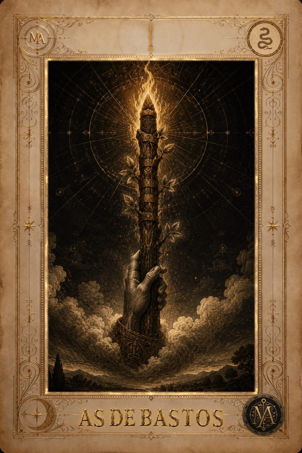 As de Bastos — Tarot Marcelo Arkan