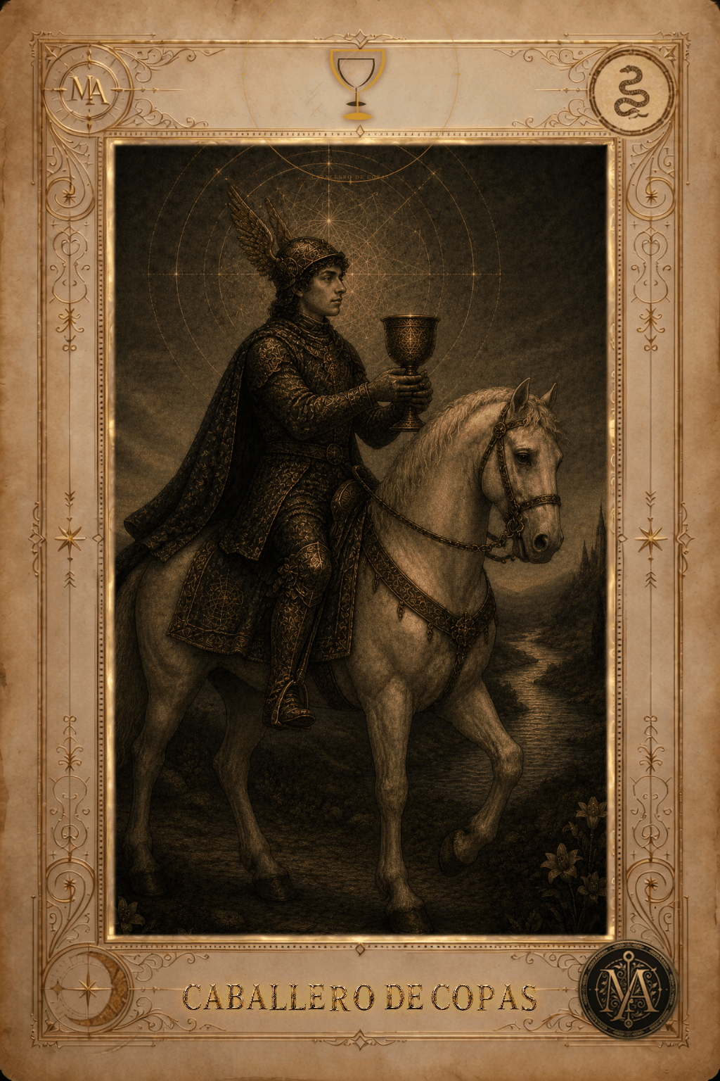 Caballero de Copas — Tarot Marcelo Arkan