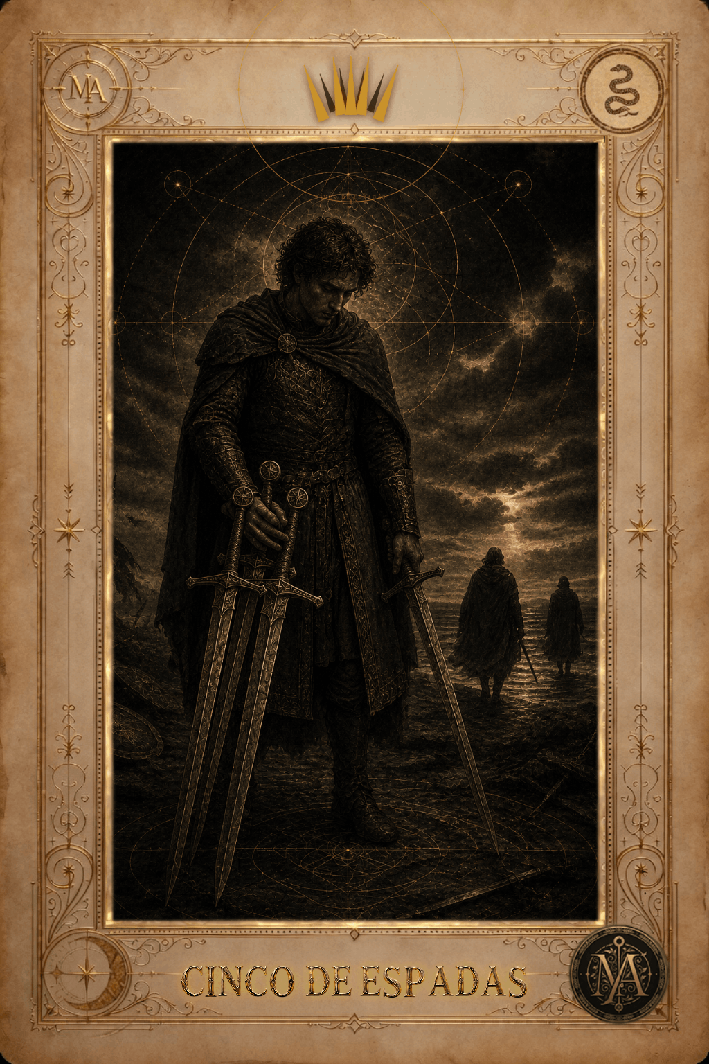 Cinco de Espadas — Tarot Marcelo Arkan