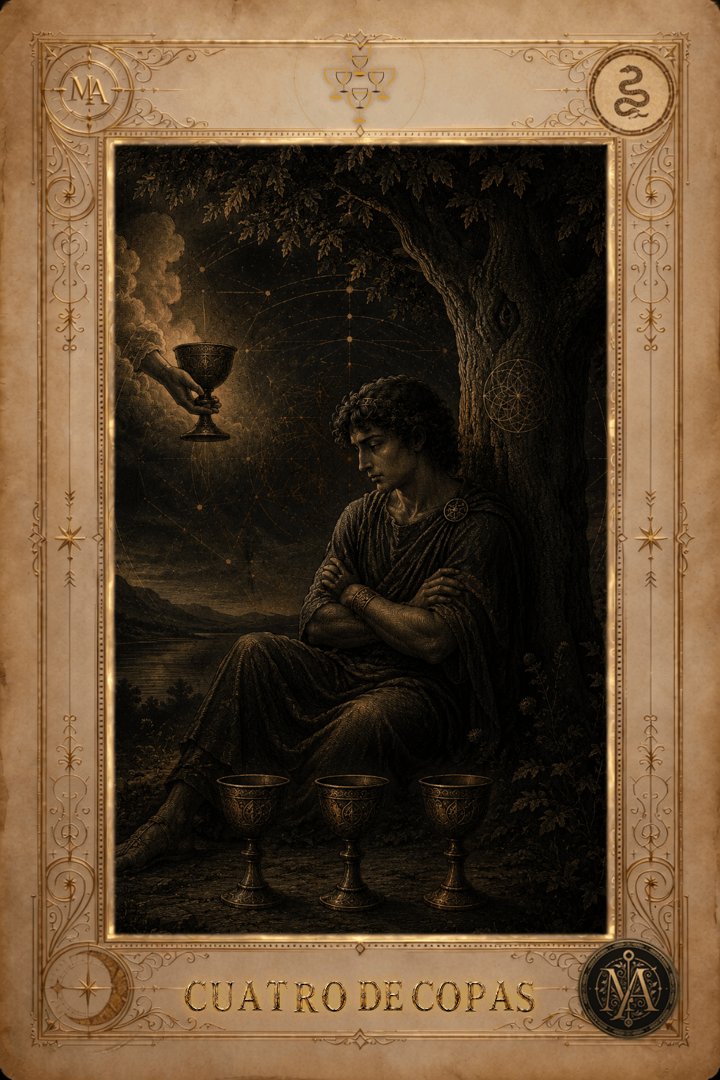 Cuatro de Copas — Tarot Marcelo Arkan