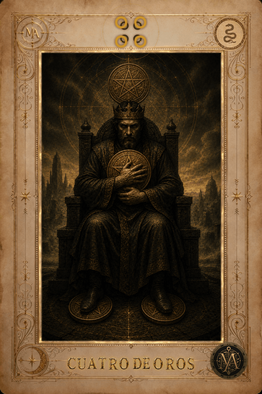 Cuatro de Oros — Tarot Marcelo Arkan