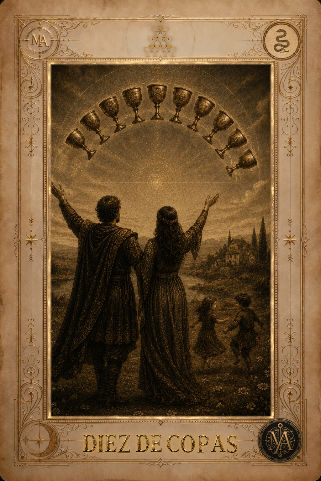 Diez de Copas — Tarot Marcelo Arkan