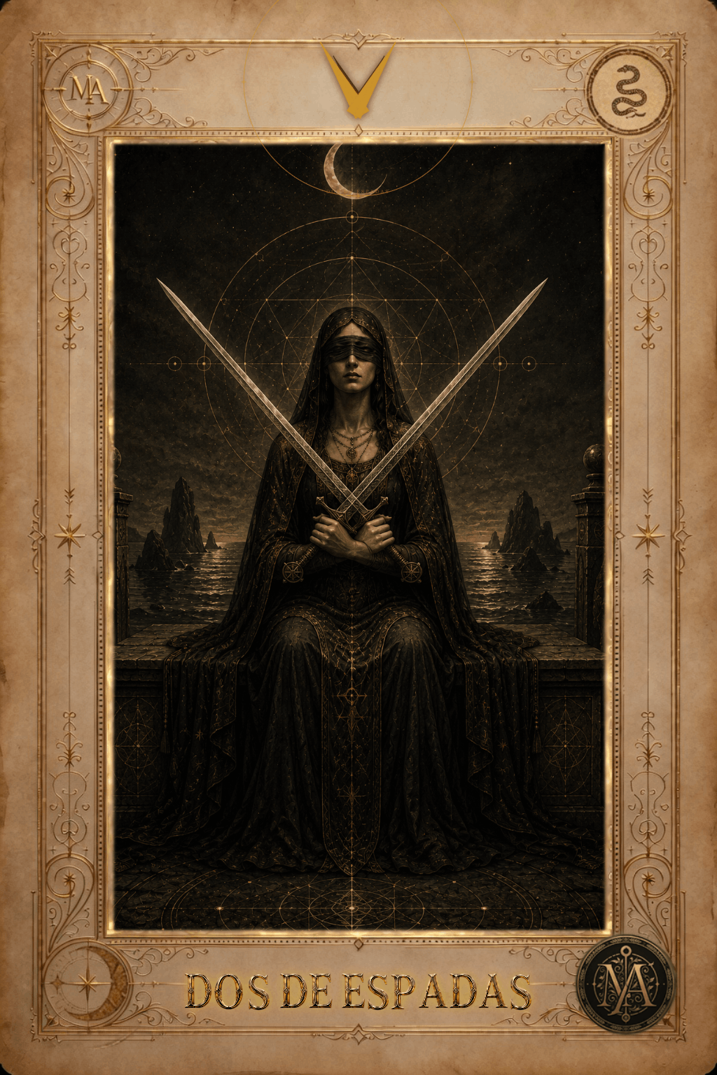 Dos de Espadas — Tarot Marcelo Arkan