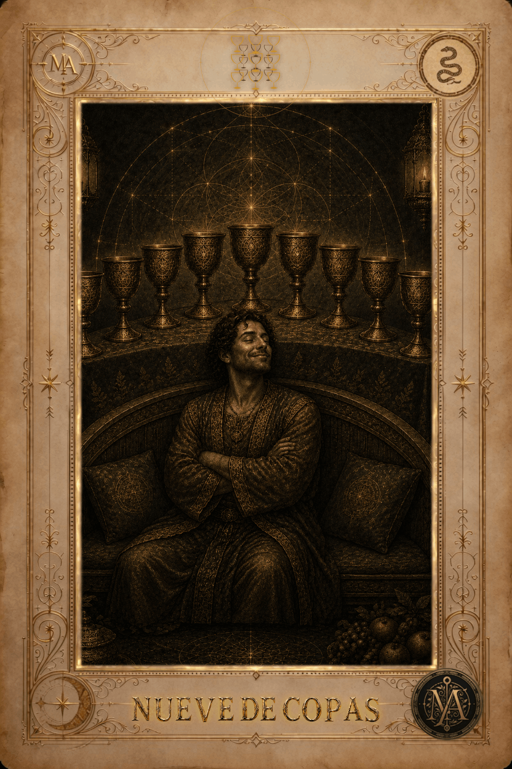 Nueve de Copas — Tarot Marcelo Arkan