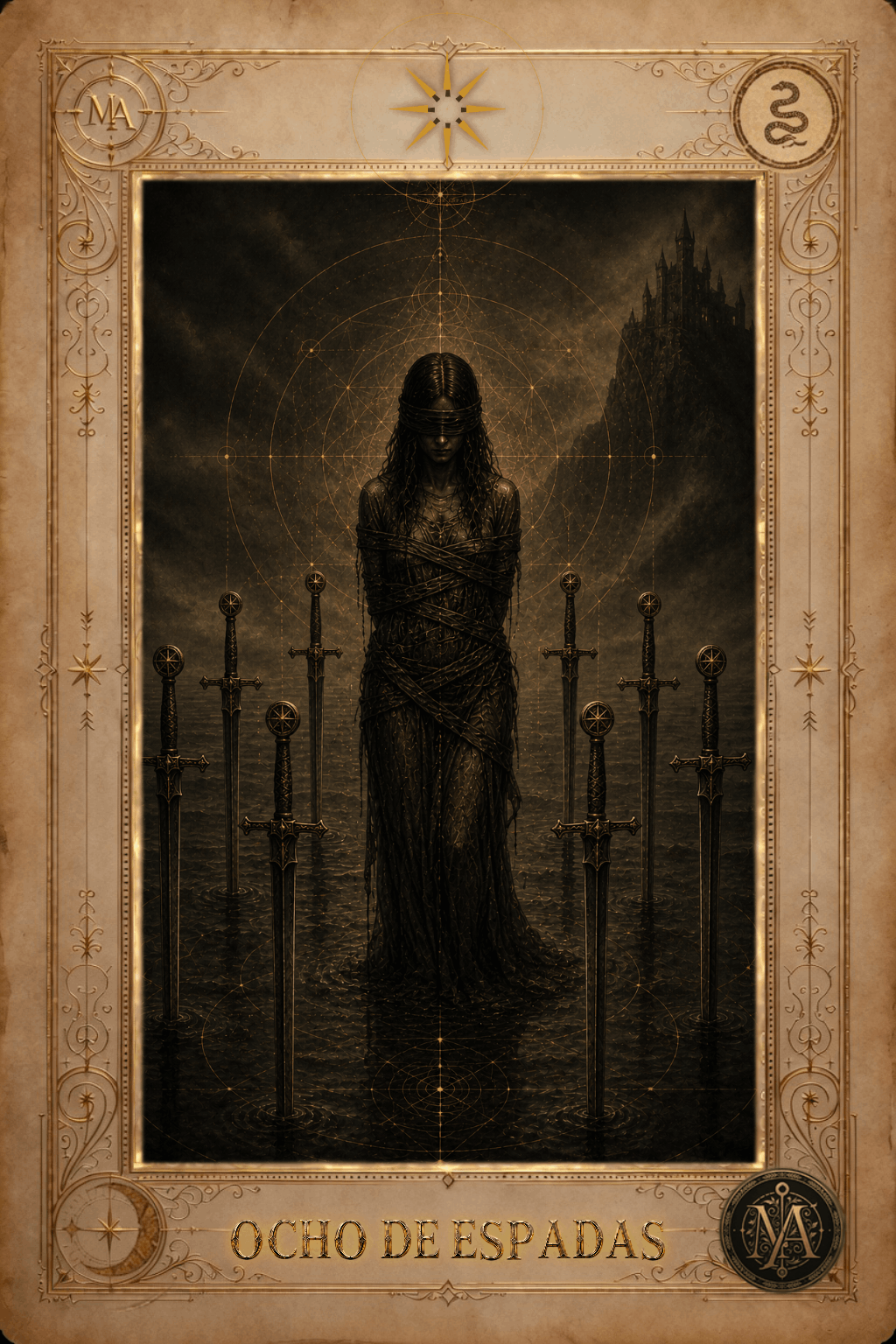 Ocho de Espadas — Tarot Marcelo Arkan