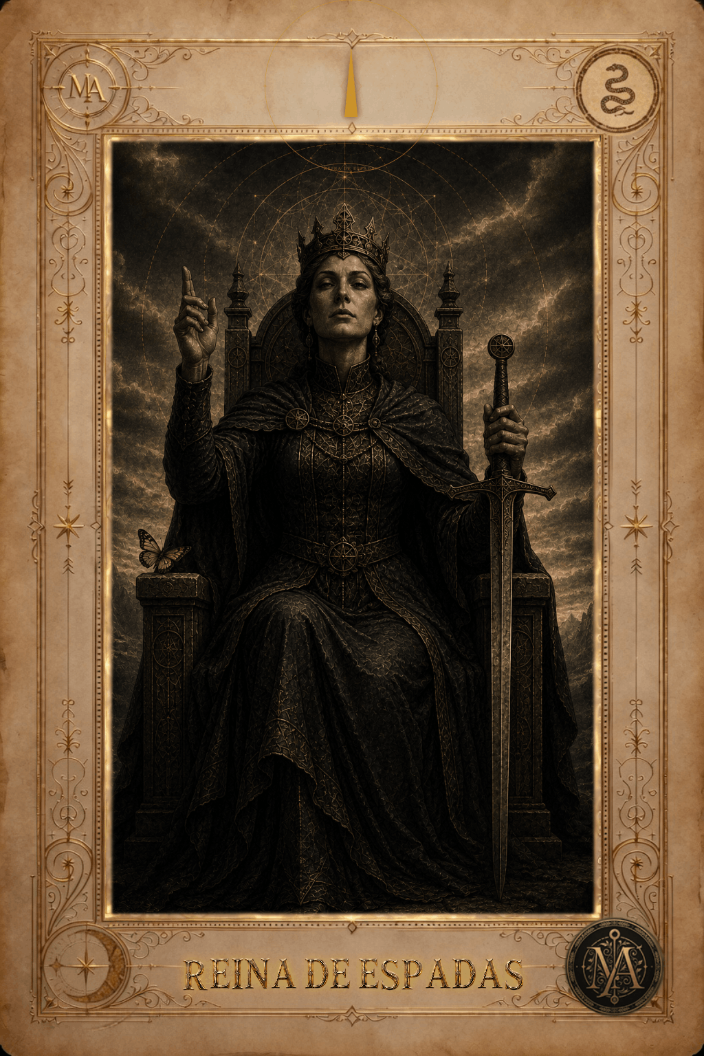 Reina de Espadas — Tarot Marcelo Arkan