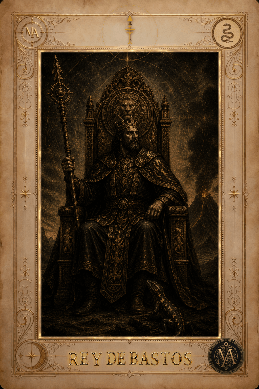 Rey de Bastos — Tarot Marcelo Arkan