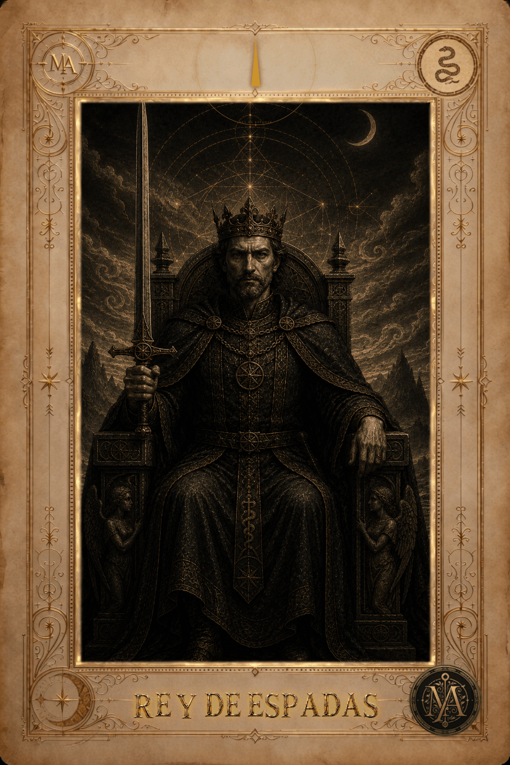 Rey de Espadas — Tarot Marcelo Arkan