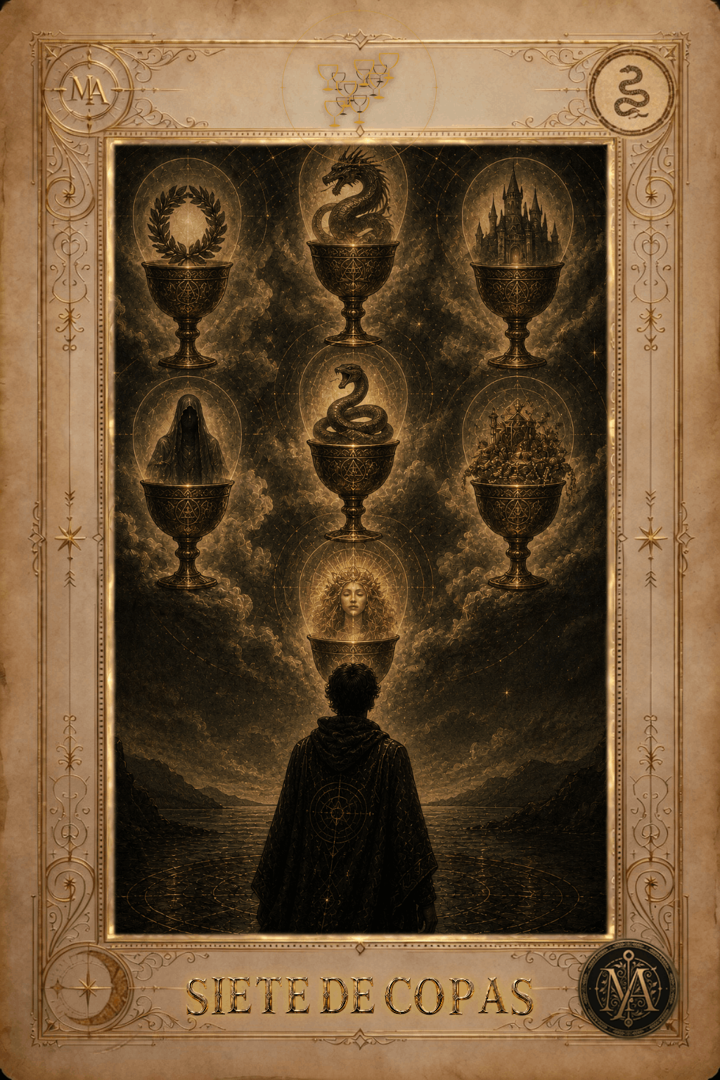 Siete de Copas — Tarot Marcelo Arkan