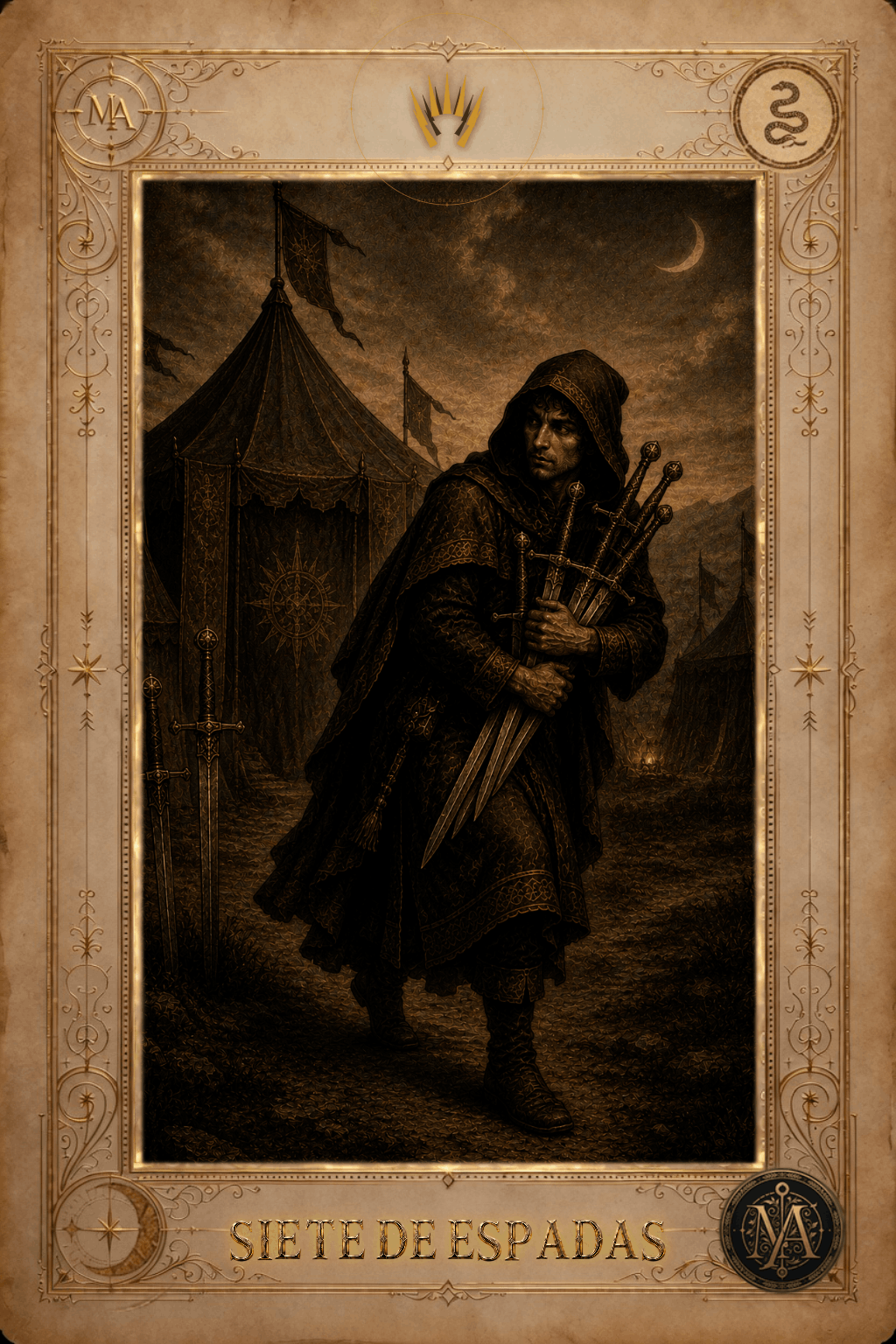 Siete de Espadas — Tarot Marcelo Arkan