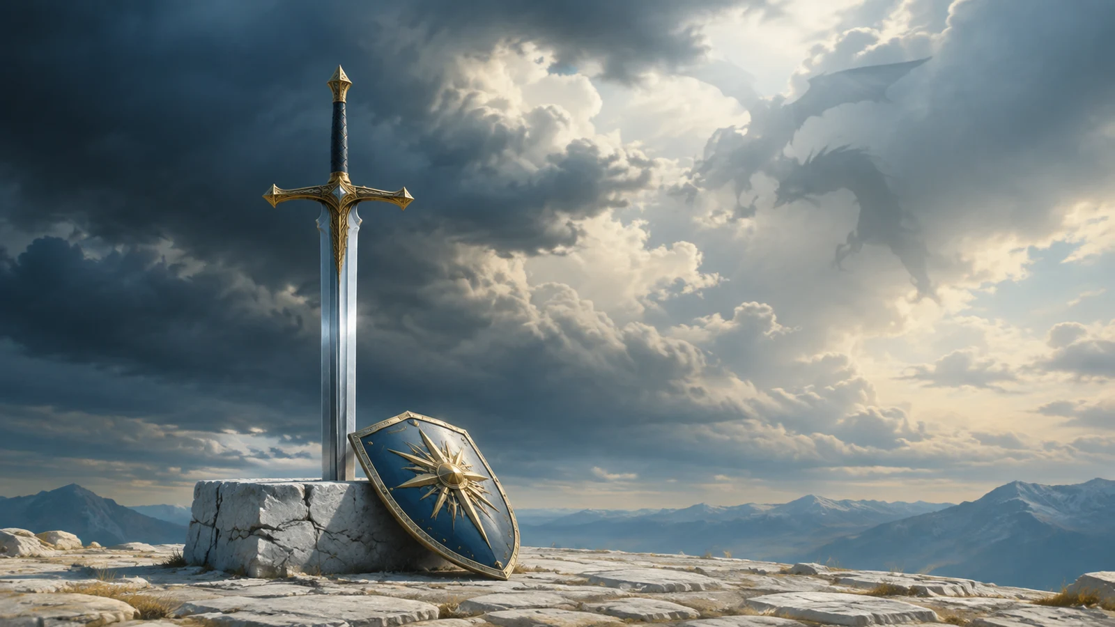 Espada y escudo simbolizan la protección del arcángel Miguel.